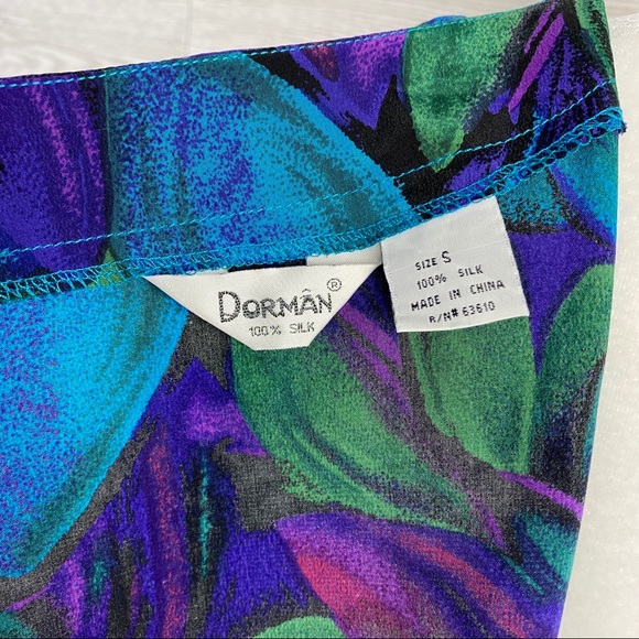 Dorman VTG Silk Purple Long Sleeve Button Blouse - Picture 6 of 6